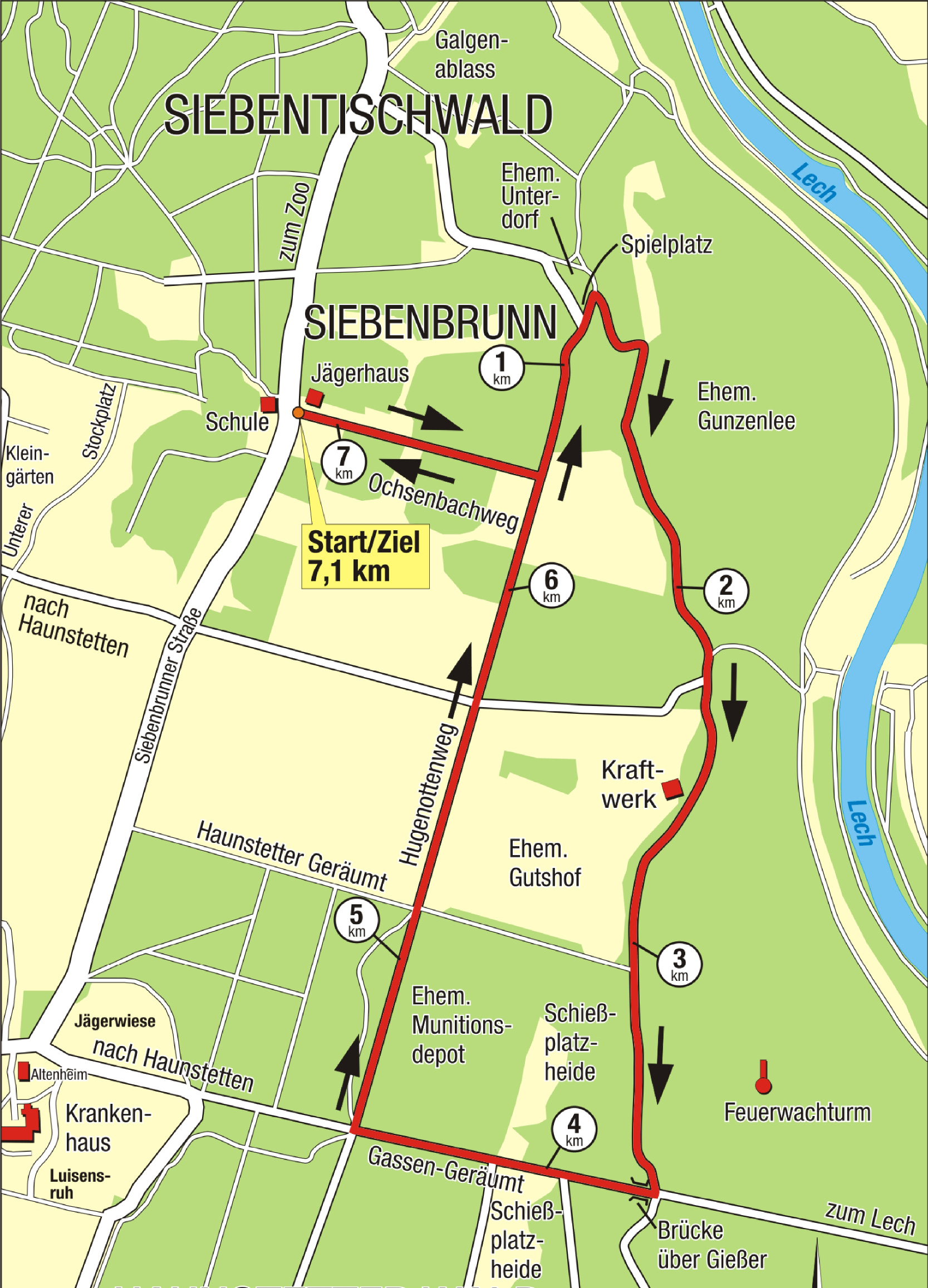 Siebenbrunn Streckenplan