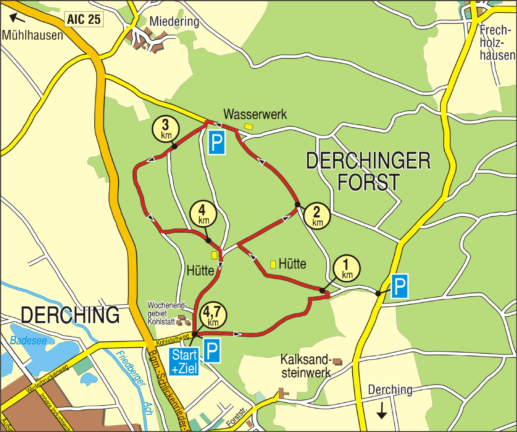 Derchinger Forst Streckenplan